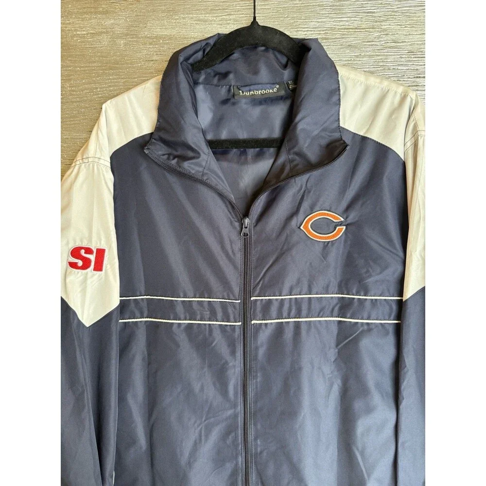 Y2K Chicago Bears NFL Team Apparel Reebok SI Zip Windbreaker Jacket Men's XL